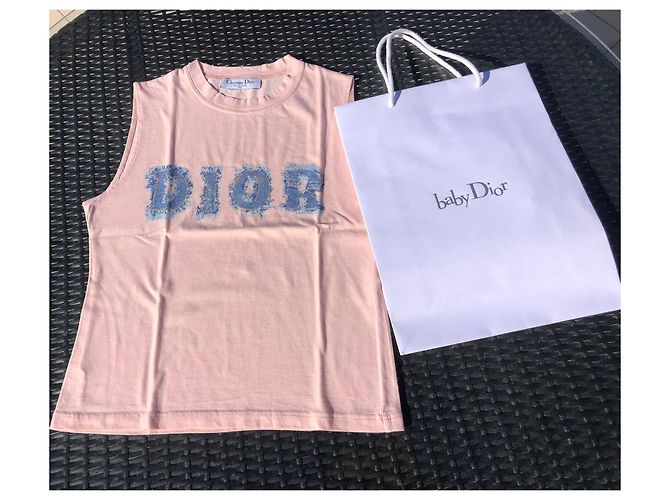 Top Christian Dior Rosa e Blu con Logo Grafico - vista 3