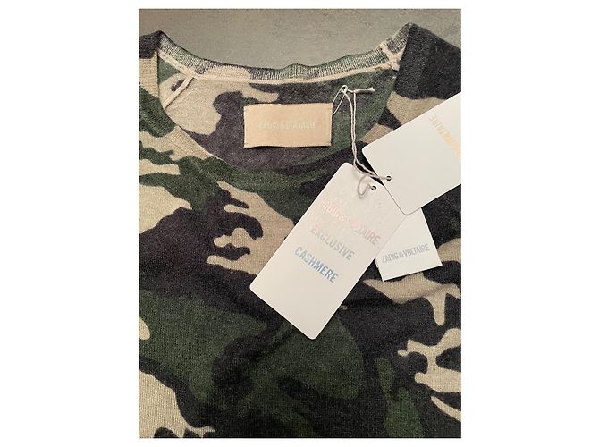 Zadig & Voltaire Pullover aus Kaschmir Camouflage Schwarz Beige Mehrfarben - Ansicht 2