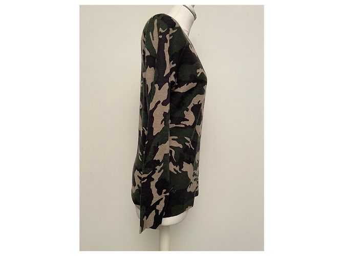 Zadig & Voltaire Pullover aus Kaschmir Camouflage Schwarz Beige Mehrfarben - Ansicht 6