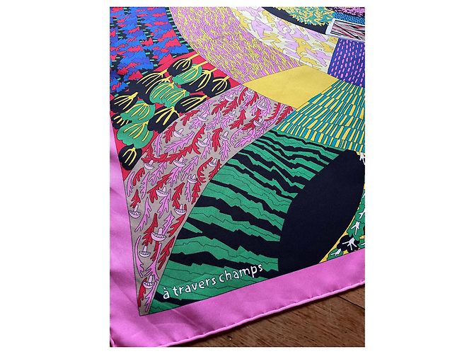 Hermès Carré 90 Across Fields Seidentuch Mehrfarben - Ansicht 5