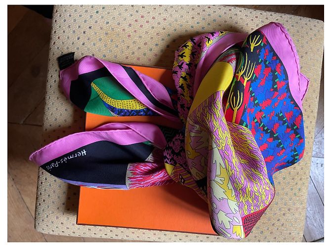Hermès Carré 90 Across Fields Seidentuch Mehrfarben - Ansicht 6