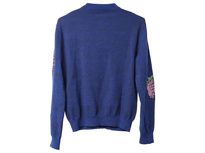 Acne Studio Koray Fruit-Jacquard-Pullover aus blauem Acryl - Ansicht 2
