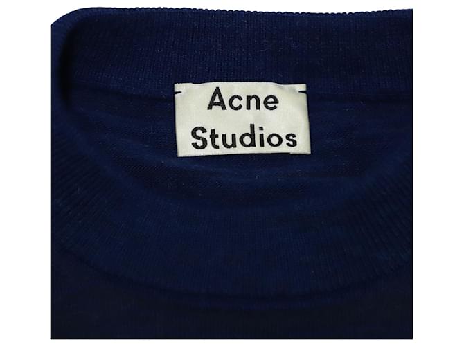 Acne Studio Koray Fruit-Jacquard-Pullover aus blauem Acryl - Ansicht 4