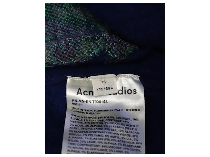 Acne Studio Koray Fruit-Jacquard-Pullover aus blauem Acryl - Ansicht 5