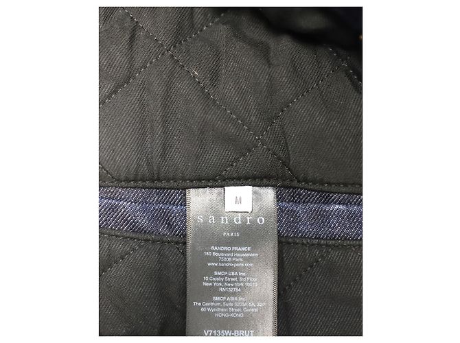 Giubbotto Sandro in Denim con collo shearling in cotone blu - vista 5