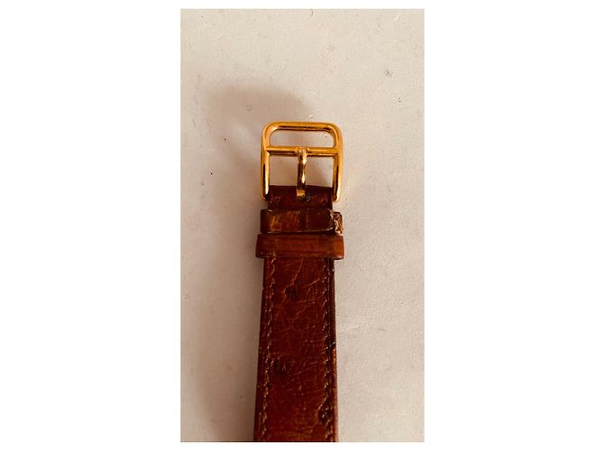 Hermès Sellier Uhr Gold und Stahl Weiß - Ansicht 5