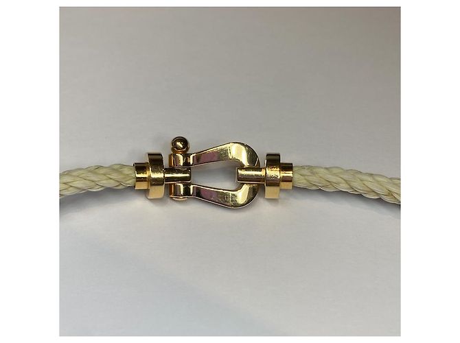 Bracciale Fred Force 10 in oro giallo e cordino Gold hardware - vista 2