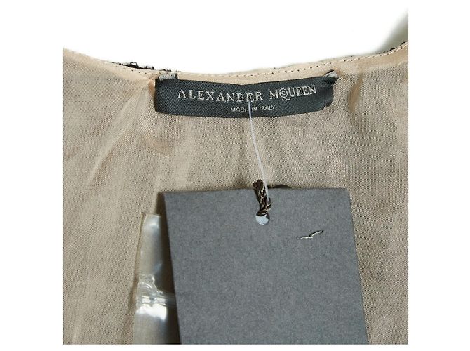 Alexander Mcqueen DEVORE EN SEDA NEGRA38 NUEVO Negro - vista 4
