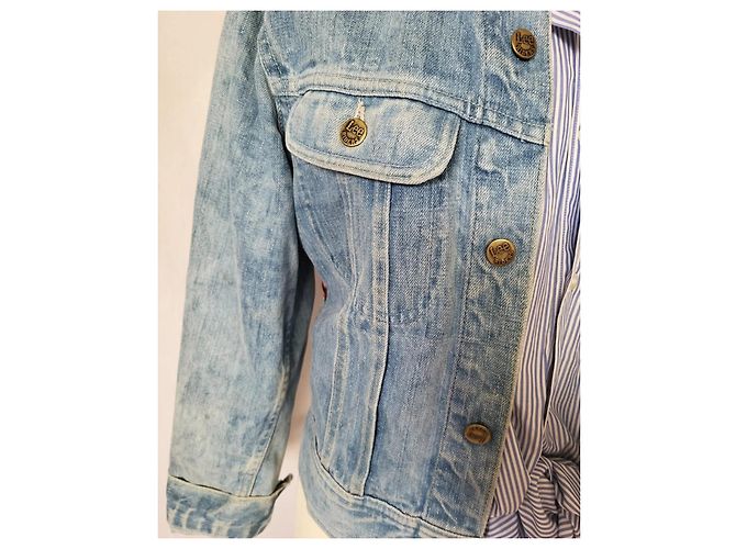 Autre Marque Blaue LEE Jeansjacke mit Print - Ansicht 3