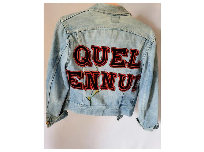 Autre Marque Blaue LEE Jeansjacke mit Print - Ansicht 6