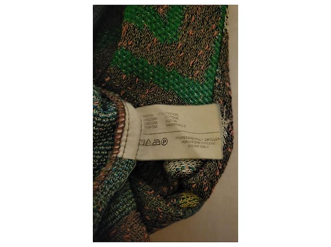 Missoni Strickjacke Grün und Grau aus Baumwolle und Viskose Gr. 36 - Ansicht 7