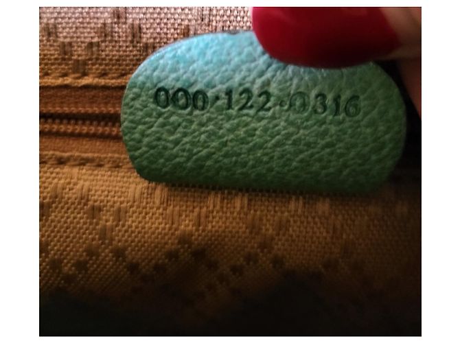 Bamboo Bolsa de mão Gucci em couro com bambu turquesa - vista 9
