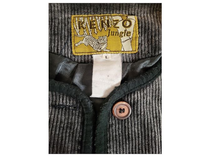 Kenzo Samtjacke gerippt schwarz grau - Ansicht 5