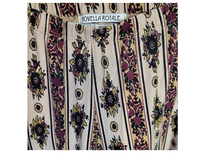 Autre Marque Schlaghose Novella Royale Beige Dunkelviolett - Ansicht 2