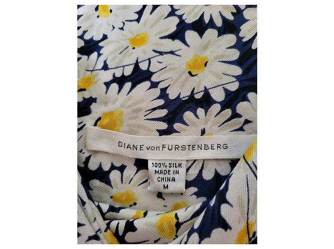 Vestido de Diane Von Furstenberg Blanco Azul Amarillo - vista 4