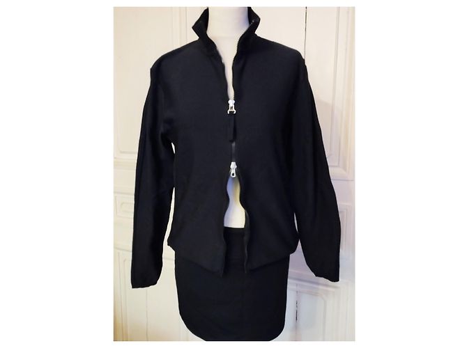 JEAN PAUL GAULTIER JACKE PULLOVER JACKE gefüttert ZIP RELIEFS RÜCKEN S XL ODER T 40 AN T 44 Marineblau - Ansicht 12