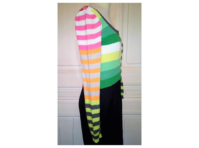 SONIA RYKIEL SWEATER PATCHWORK BAYADERES PAN ASYMMETRISCH TS ODER T 36 Mehrfarben - Ansicht 2