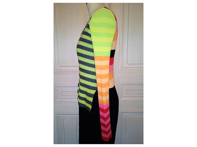 SONIA RYKIEL SWEATER PATCHWORK BAYADERES PAN ASYMMETRISCH TS ODER T 36 Mehrfarben - Ansicht 4