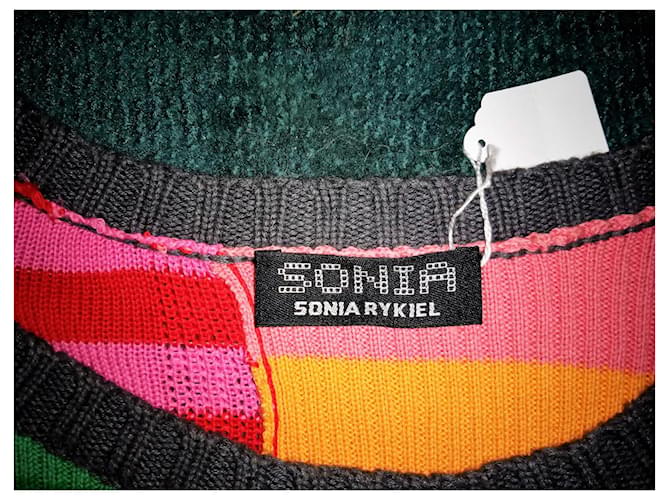 SONIA RYKIEL SWEATER PATCHWORK BAYADERES PAN ASYMMETRISCH TS ODER T 36 Mehrfarben - Ansicht 8