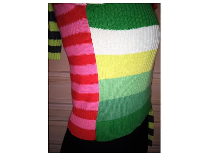 SONIA RYKIEL SWEATER PATCHWORK BAYADERES PAN ASYMMETRISCH TS ODER T 36 Mehrfarben - Ansicht 9