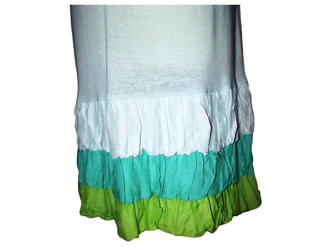 MANOUSH KLEID MINT MEDAILLON ROSE RELIEF RÜSCHEN T 40/42 Hellgrün - Ansicht 10