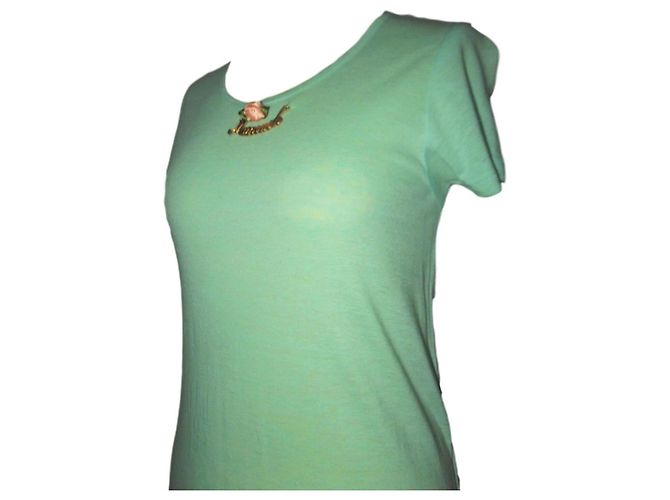 MANOUSH KLEID MINT MEDAILLON ROSE RELIEF RÜSCHEN T 40/42 Hellgrün - Ansicht 5