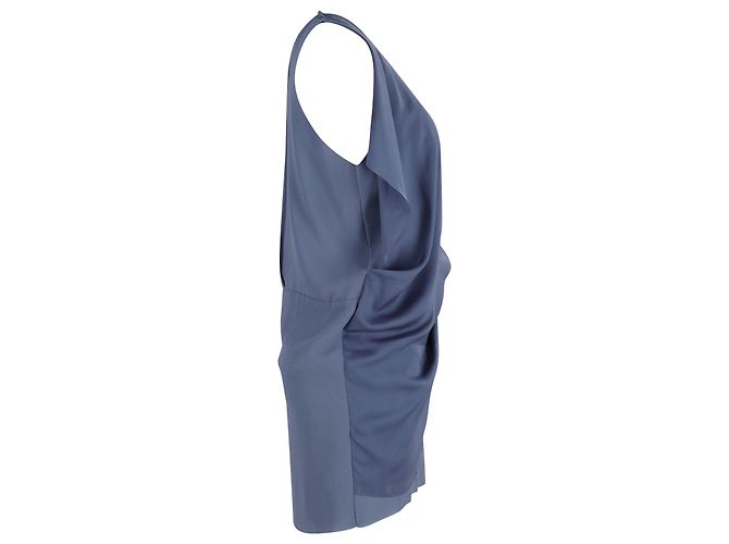Acne Studios Mallory Mini-Freizeitkleid mit Overlay aus marineblauem Polyester - Ansicht 2