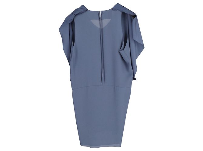 Acne Studios Mallory Mini-Freizeitkleid mit Overlay aus marineblauem Polyester - Ansicht 5