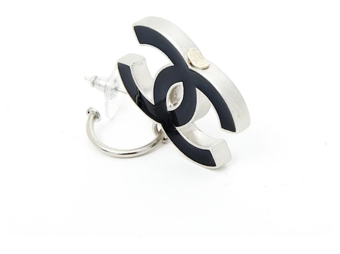 Chanel XL NERO CC SU CERCHI D'ARGENTO - vista 3
