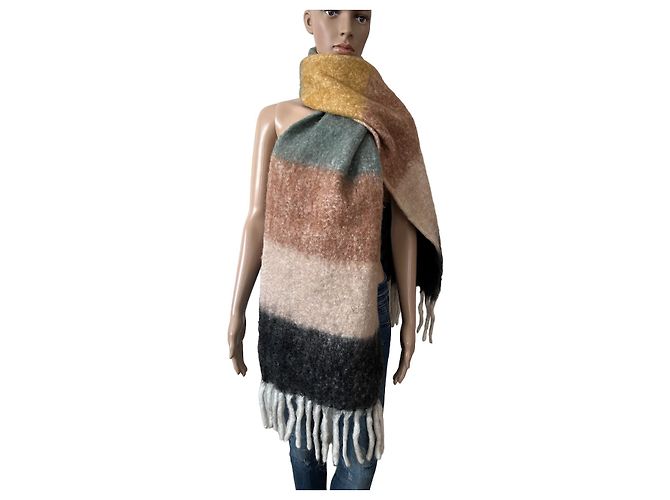 Sciarpa Ichi Iavibe Rosa Beige Grigio Lana Acrilico - vista 2