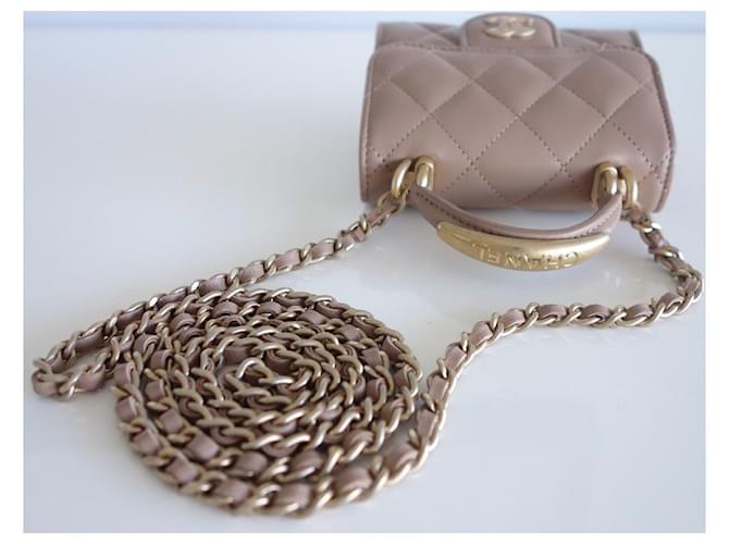 Timeless Mini borsa Chanel classica beige - vista 8