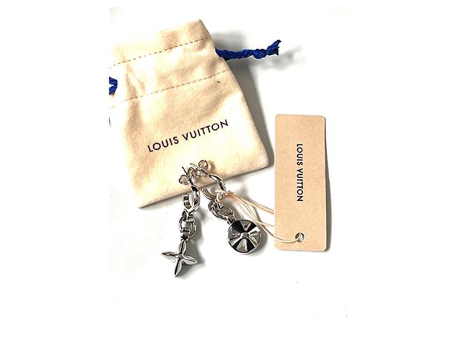 Louis Vuitton Mis pendientes de cadena de flores Plata - vista 2