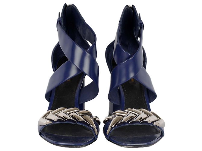 Louis Vuitton Kalbsleder Westbound Sandalen mit Blockabsatz Blau - Ansicht 2