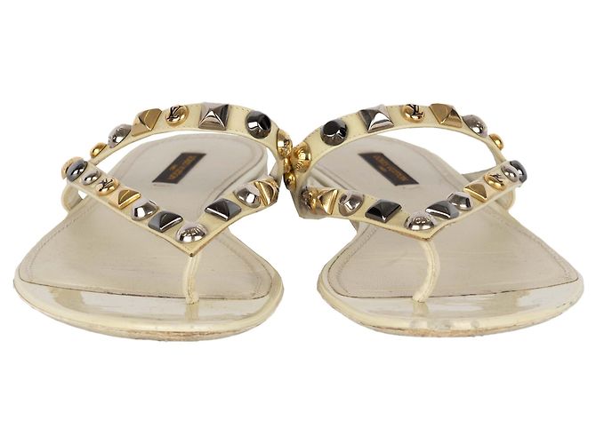 Sandali infradito con borchie Louis Vuitton Bianco - vista 2