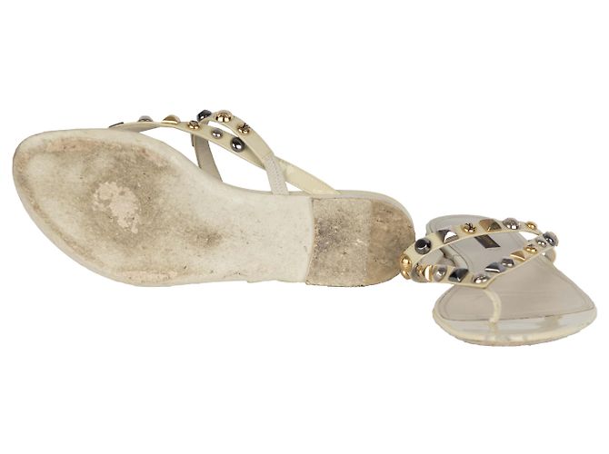 Sandali infradito con borchie Louis Vuitton Bianco - vista 4