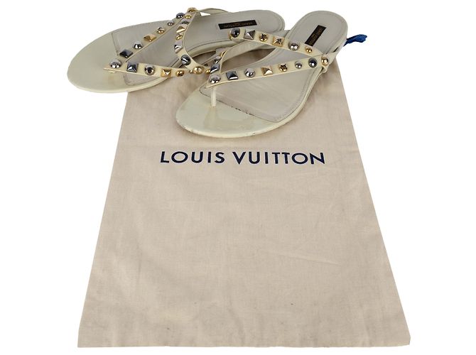 Sandali infradito con borchie Louis Vuitton Bianco - vista 5