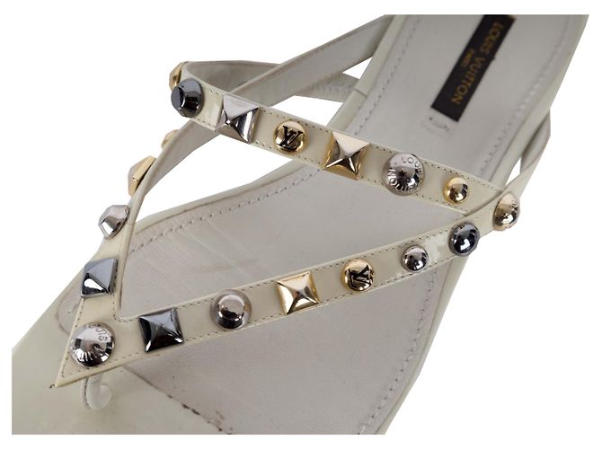 Sandali infradito con borchie Louis Vuitton Bianco - vista 6