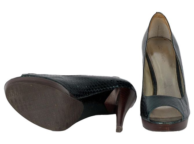 Chaussures à bout ouvert en python Calvin Klein - vue 4