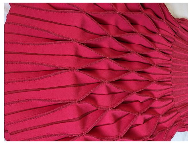 Alaïa Origami Wabenkleid Rot - Ansicht 3