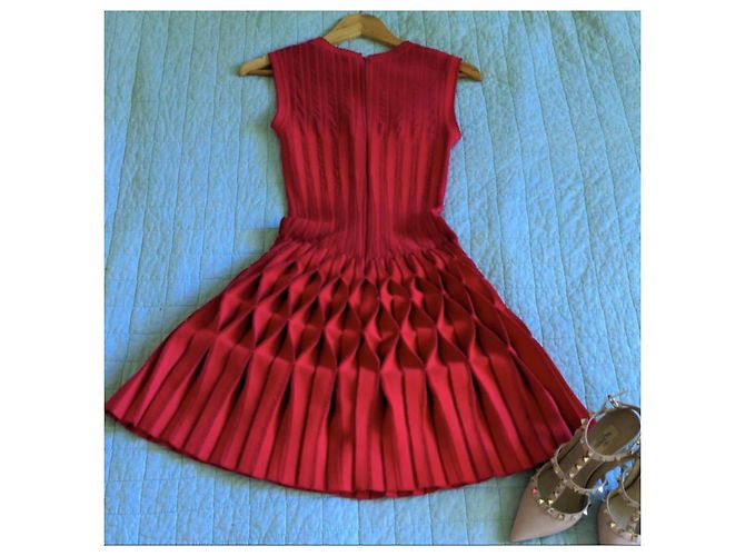Alaïa Origami Wabenkleid Rot - Ansicht 4