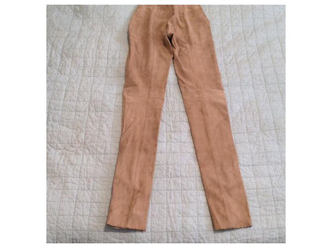 Leggings/pantalones de ante Balmain Castaño Caramelo - vista 4
