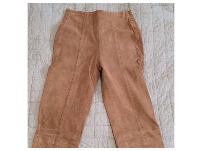 Leggings/pantalones de ante Balmain Castaño Caramelo - vista 5