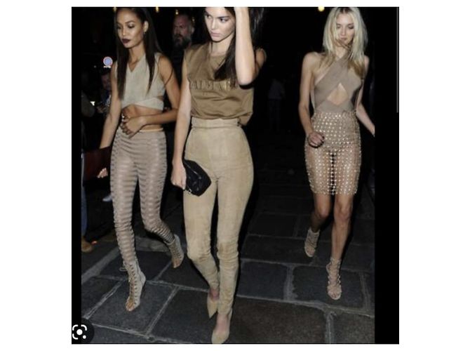 Leggings/pantalones de ante Balmain Castaño Caramelo - vista 6