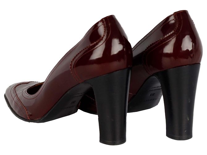 Hermès Patent Brogue Pumps Bordeaux - Ansicht 3