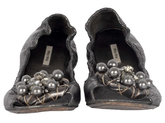 Bailarinas con puntera adornada de Miu Miu Negro - vista 2