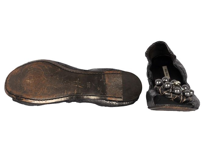 Bailarinas con puntera adornada de Miu Miu Negro - vista 4