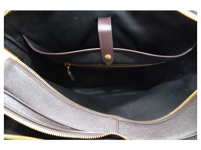 Tom Ford Sac Porte-Documents Pebble Grain en Cuir Marron - vue 11