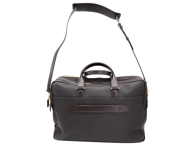 Tom Ford Sac Porte-Documents Pebble Grain en Cuir Marron - vue 2