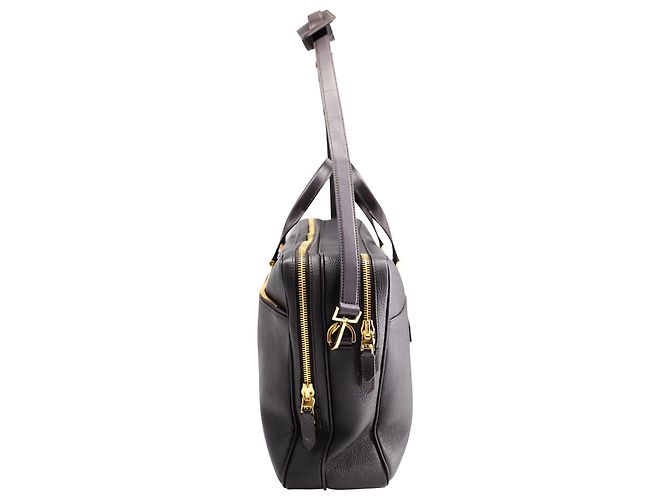 Tom Ford Sac Porte-Documents Pebble Grain en Cuir Marron - vue 4