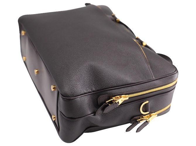 Tom Ford Sac Porte-Documents Pebble Grain en Cuir Marron - vue 6